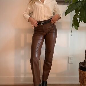 Wilfred Chocolate Leather Trousers